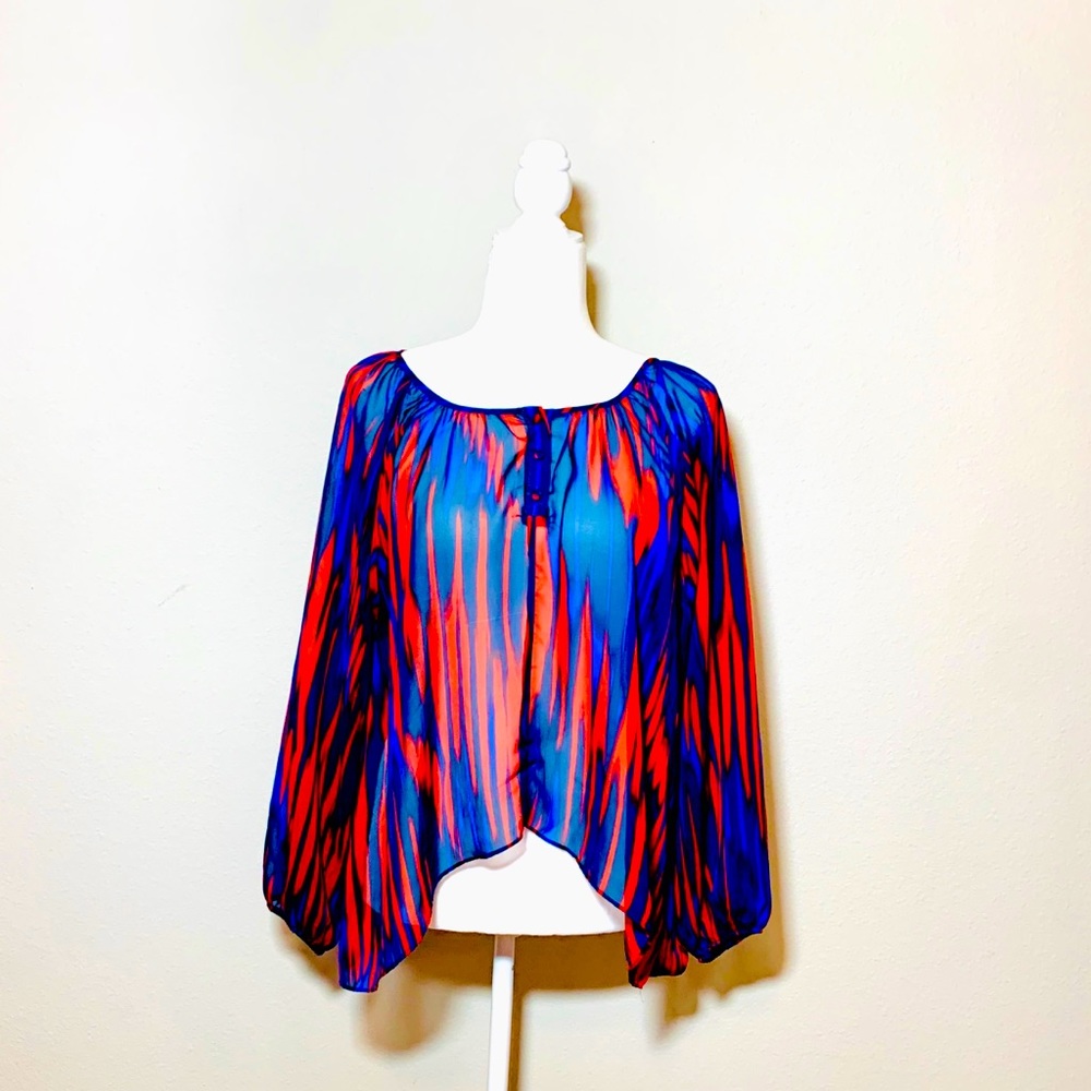 Kenar Colorful Sheer Top
